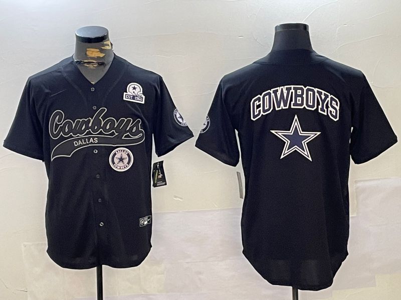 Men Dallas Cowboys Blank Black Joint Name 2024 Nike Limited NFL Jersey style 12